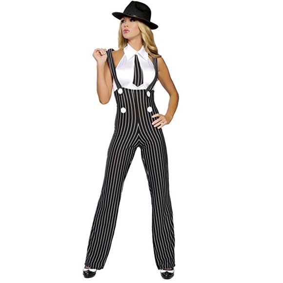 Gangsta Mama Halloween Suspender Stripes Costume - Picture 1 of 2